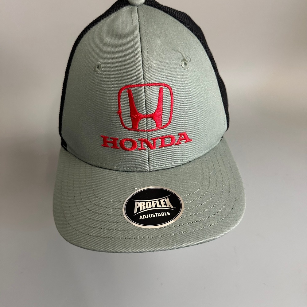 Honda Trucker Hat Green Black Mesh Snapback Proflex Adjustable Cap Mens OSFM
